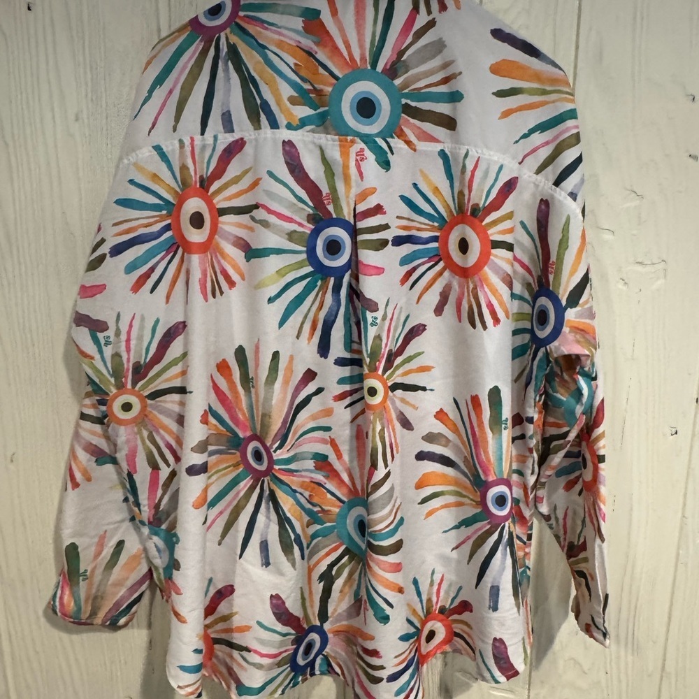 Ars Abstract Collared Button Up Blouse - image 5